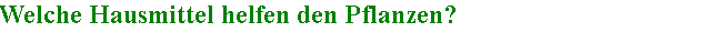 Textfeld: Welche Hausmittel helfen den Pflanzen?